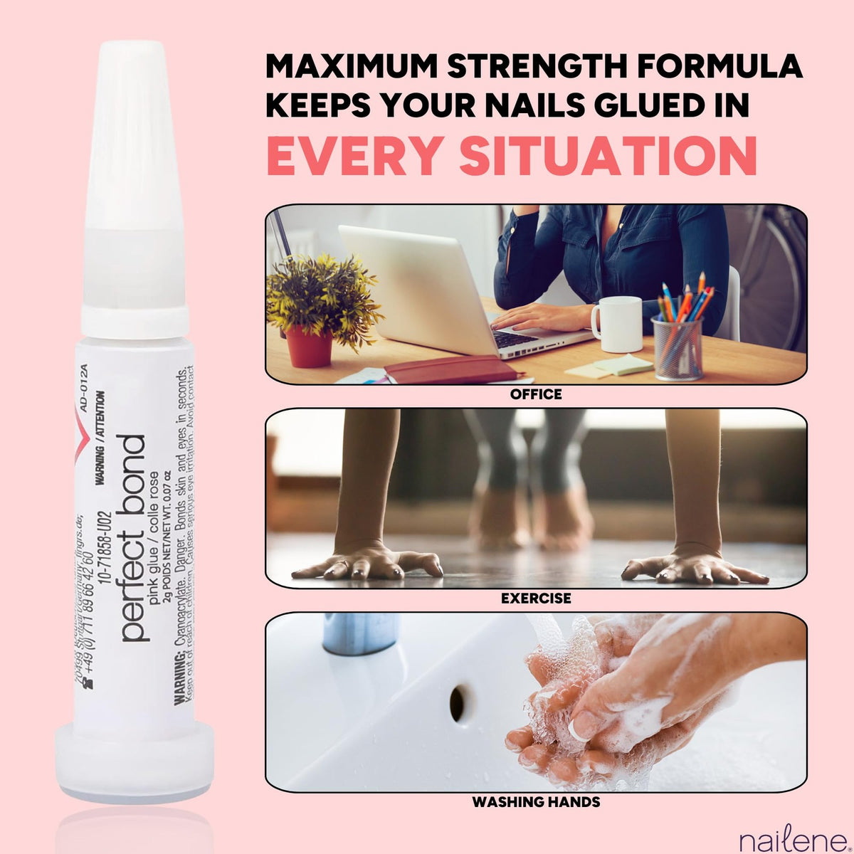 Super Strong Nail Glue - Clear, Quick Dry, 2 Tubes for Natural & Artificial Nails