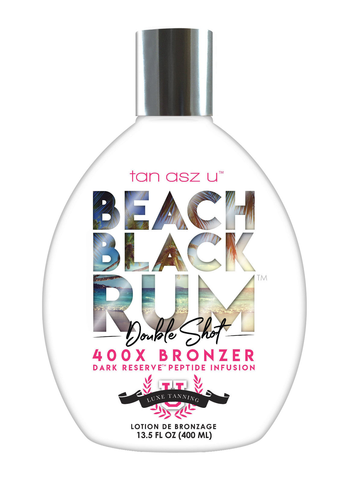 Tan Asz U Beach Black Rum Lotion 13.5oz DHA-Free Bronzer Coconut Water