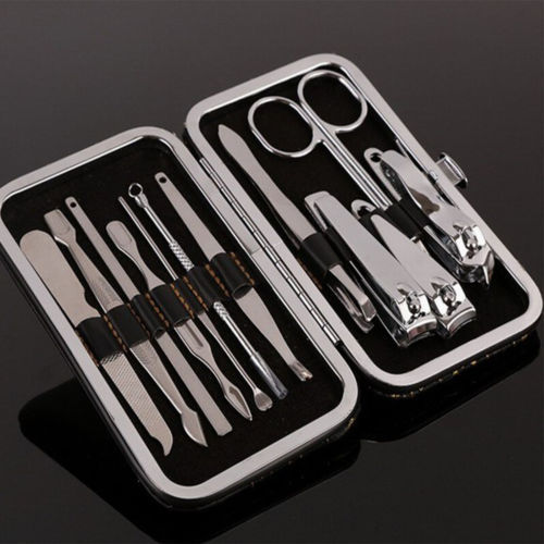 12-Piece Professional Nail Care Manicure Pedicure Set with Leather Case