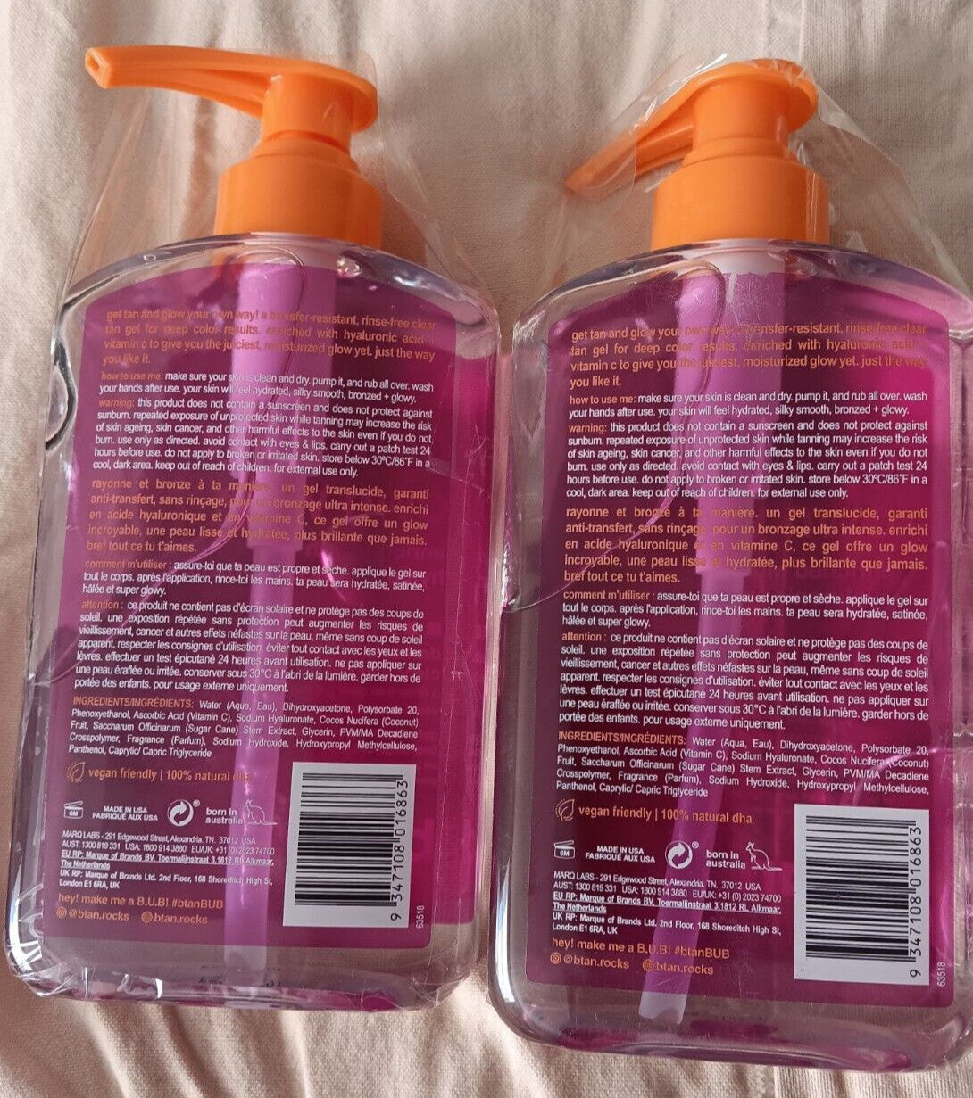 Self Tanning Gel - Transfer-Resistant, Vegan, Cruelty-Free, 16 Oz Lot