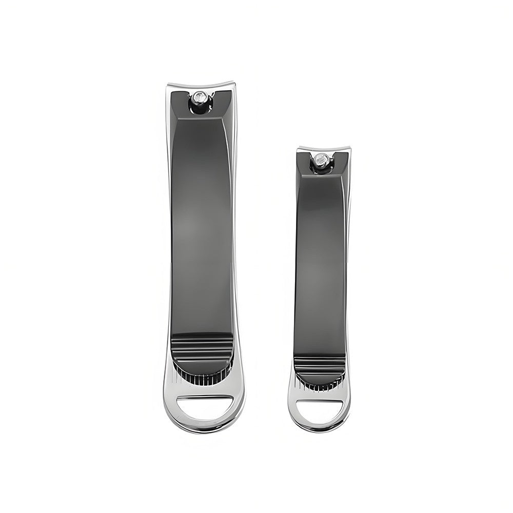 Professional Stainless Steel Nail Clippers Set - 2 Sizes, Curved Edges