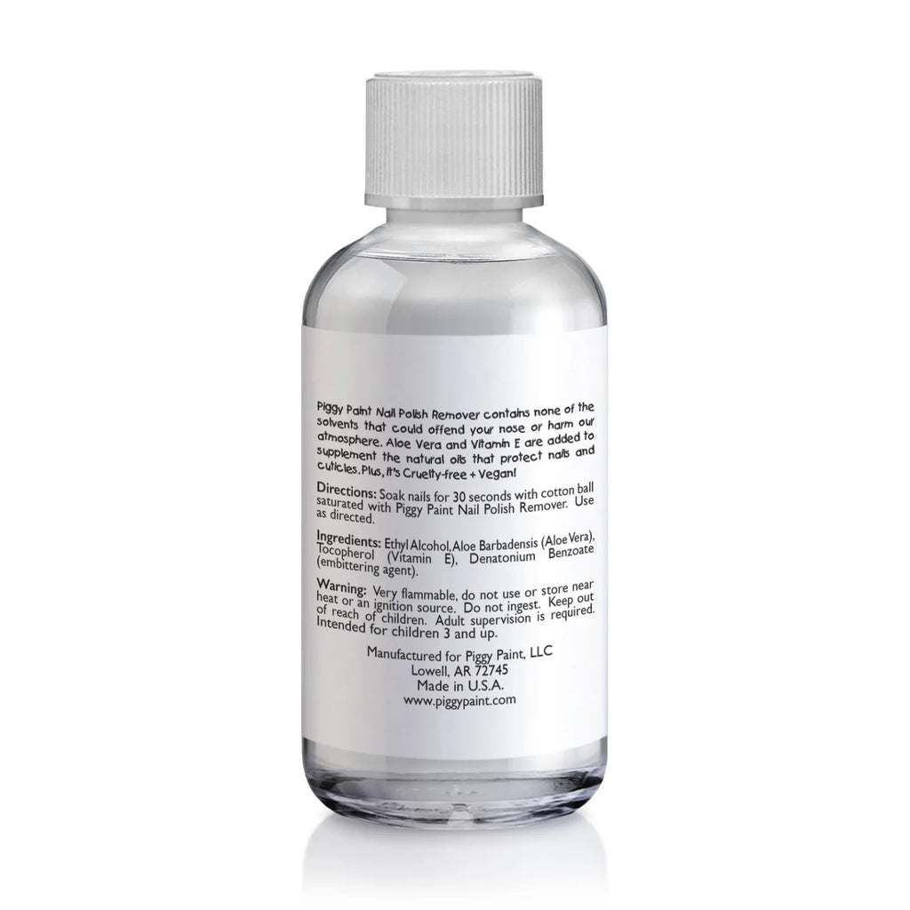 Kid-Friendly Nail Polish Remover with Aloe Vera & Vitamin E, 3.4 oz - Low Odor, Eco-Friendly