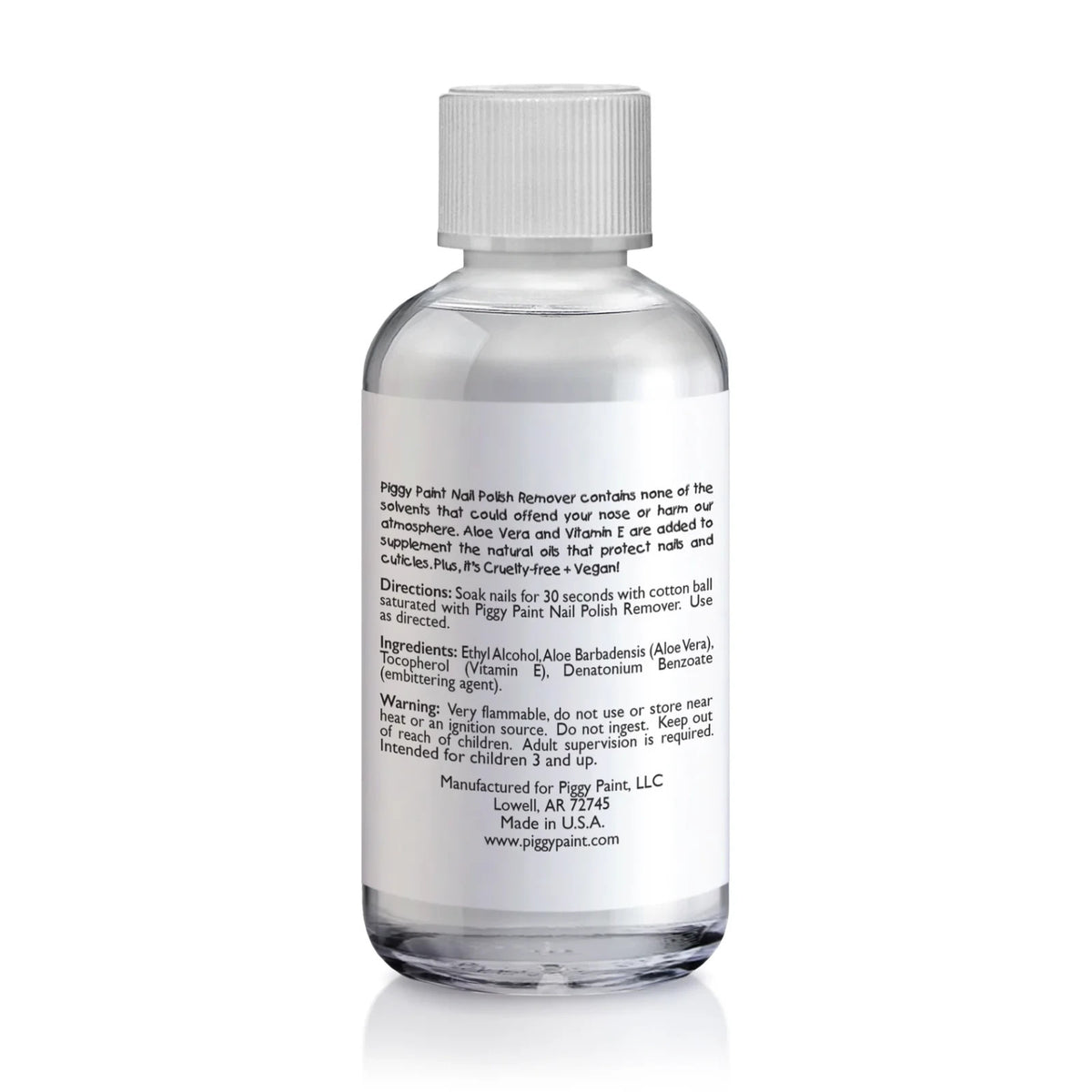 Kid-Friendly Nail Polish Remover with Aloe Vera & Vitamin E, 3.4 oz - Low Odor, Eco-Friendly