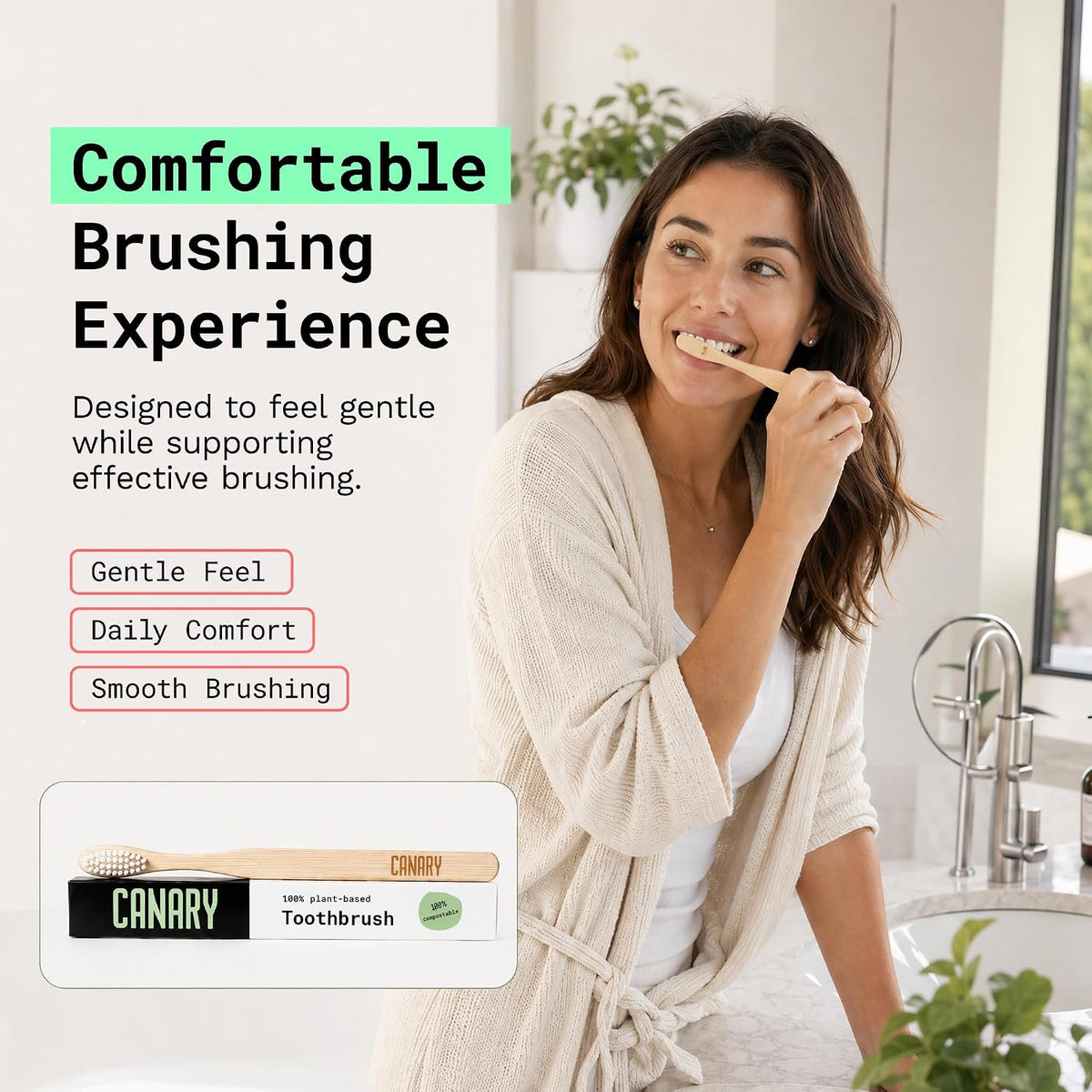 Eco-Friendly Bamboo Toothbrush Set - 6 Pack Plant-Based & Compostable Oral Care