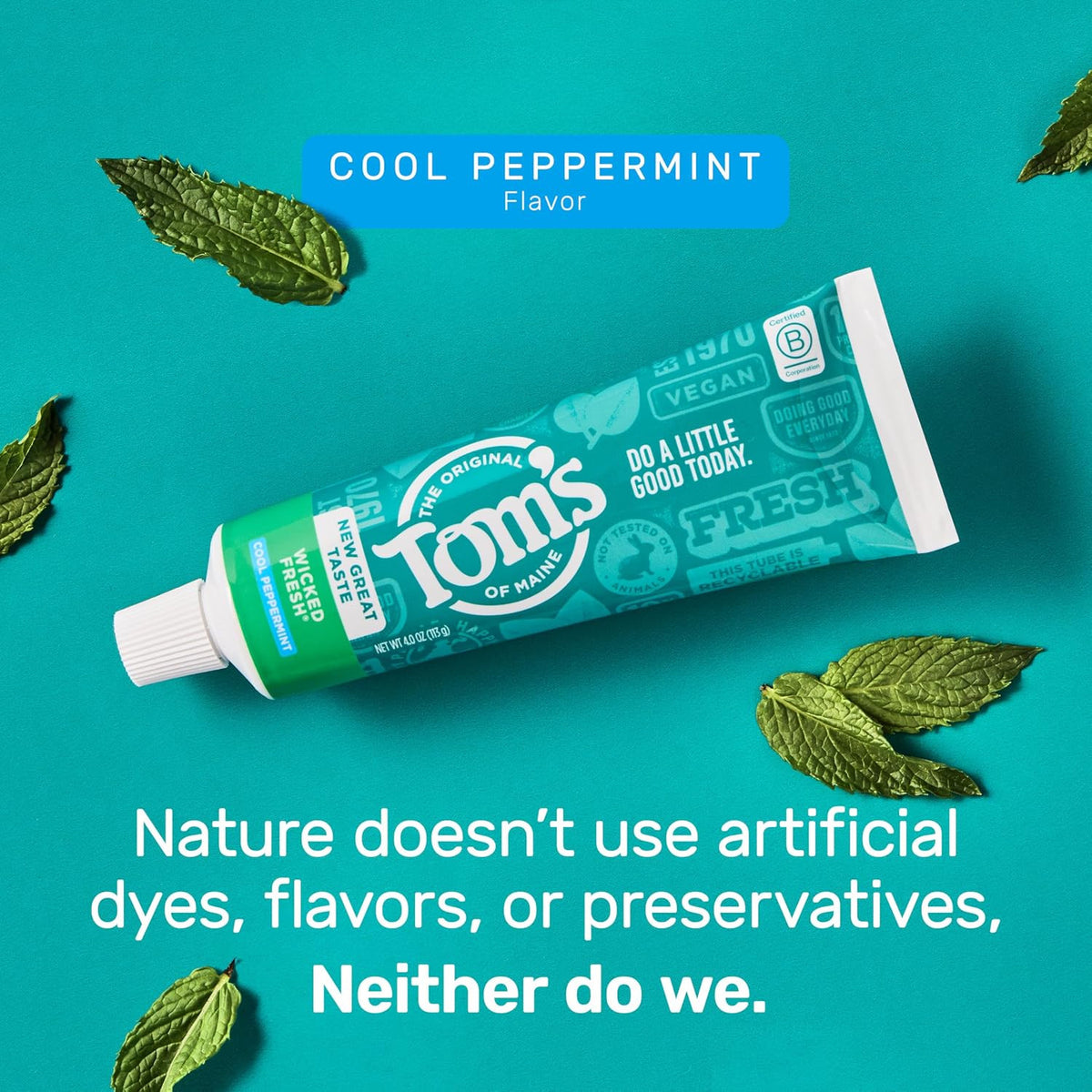 Natural Fluoride Toothpaste Cool Peppermint 3 Pack - Freshens Breath & Fights Cavities