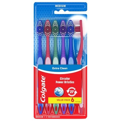 Medium Toothbrushes 6 Pack - Soft Bristle Oral Care for Adults