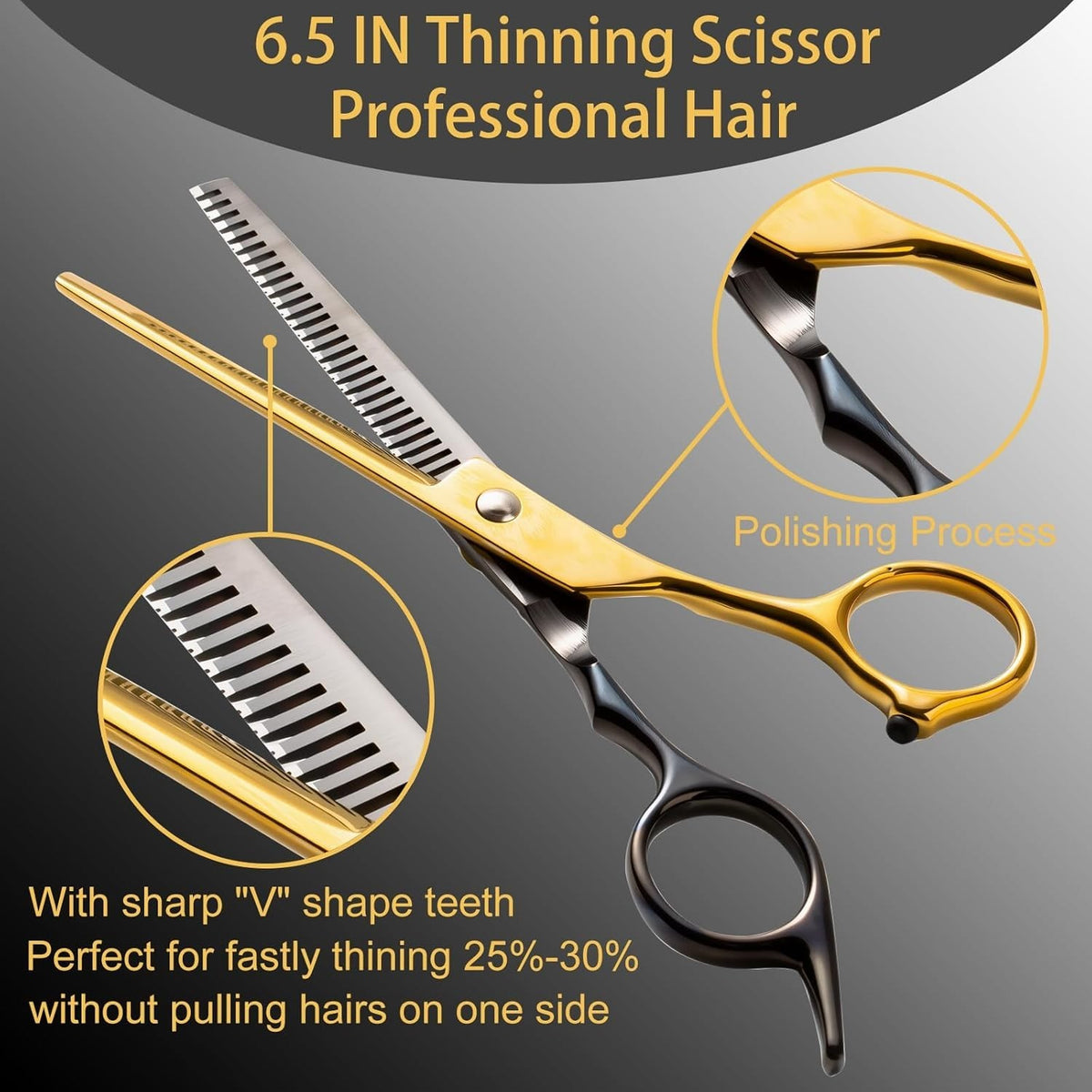 Professional Hair Cutting Scissors Set with Thinning Shears - 15 pcs Hairdressing Kit