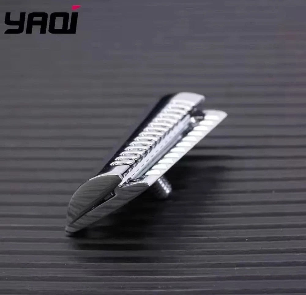 Double-Edged Safety Razor with Stand - Aggressive Slant Head & Blades Pack
