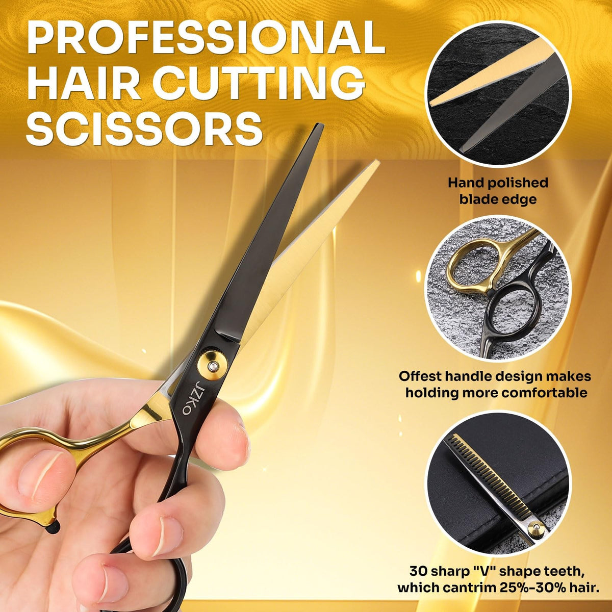 Professional Hair Cutting Scissors Shears Kit for Barber Salon & Personal Use