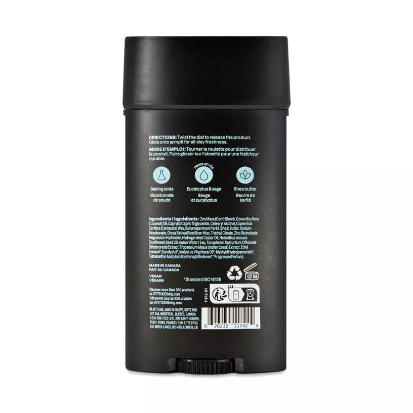 Men's Natural Deodorant Sage & Eucalyptus - Aluminum & Talc-Free, 2 Pack