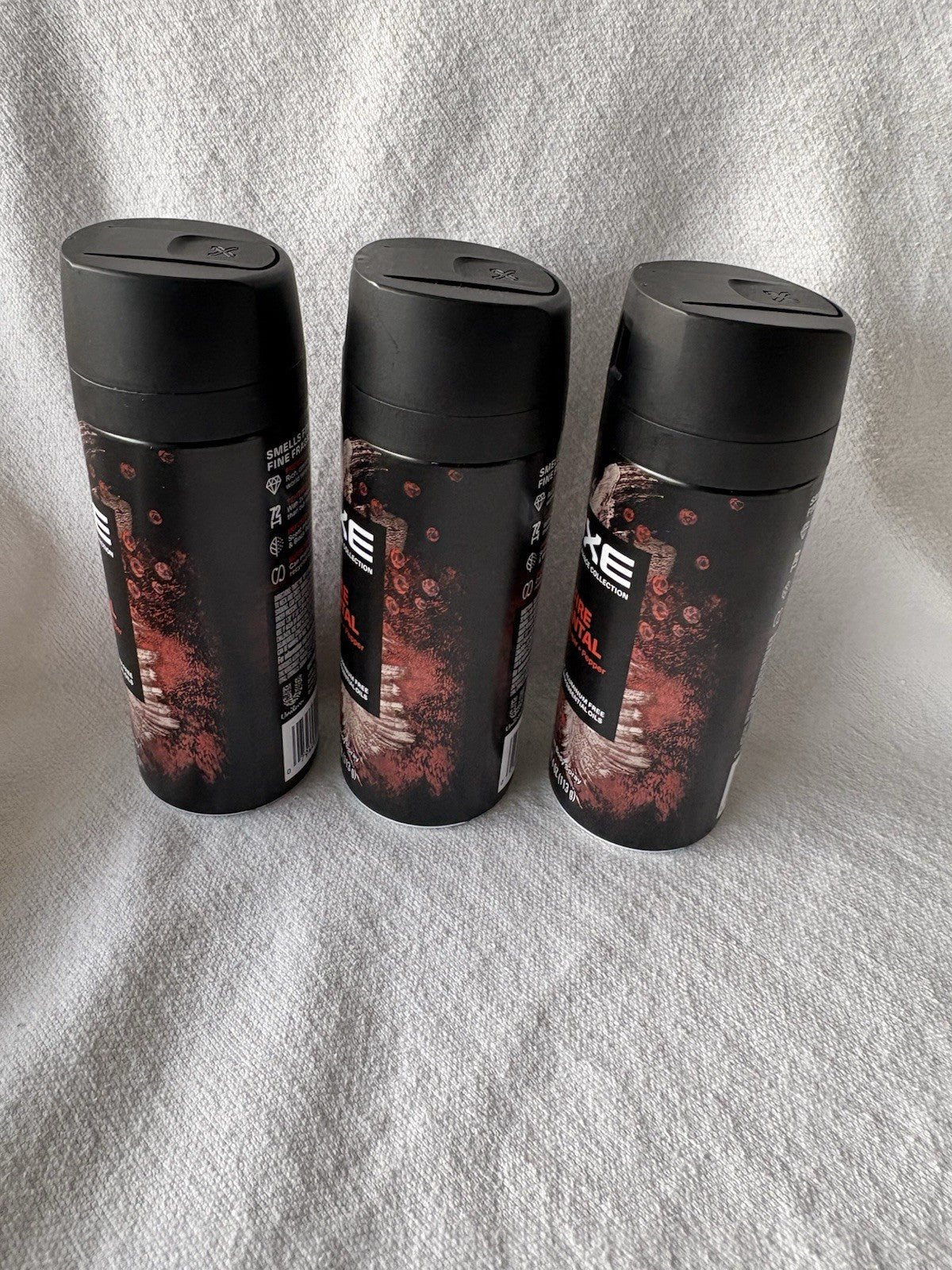 Axe Fine Fragrance Body Spray Fire Santal 4 Oz 72H Fresh 3 Pack