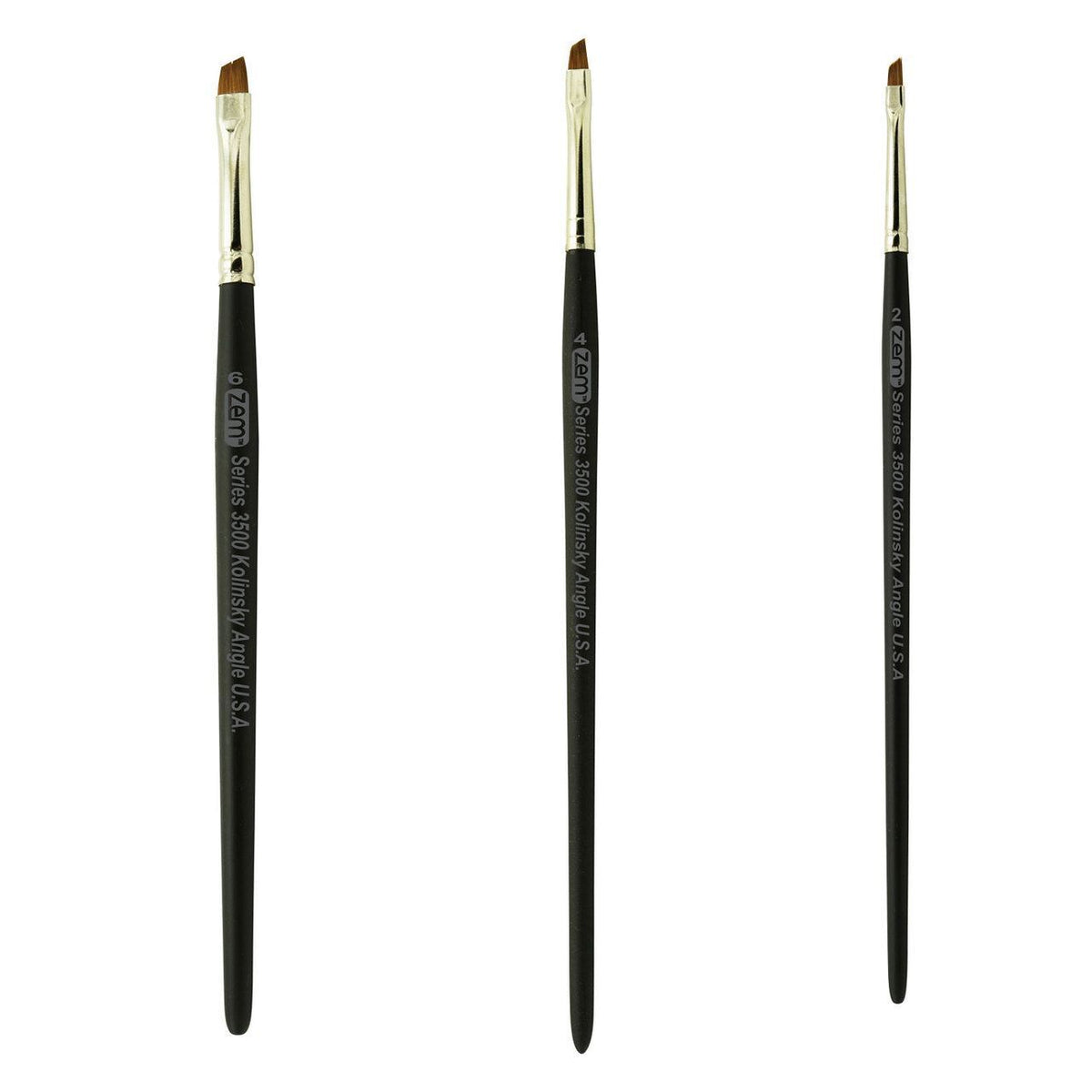 Kolinsky Sable Angle Shader Brush Set - 3 Premium Paint Brushes