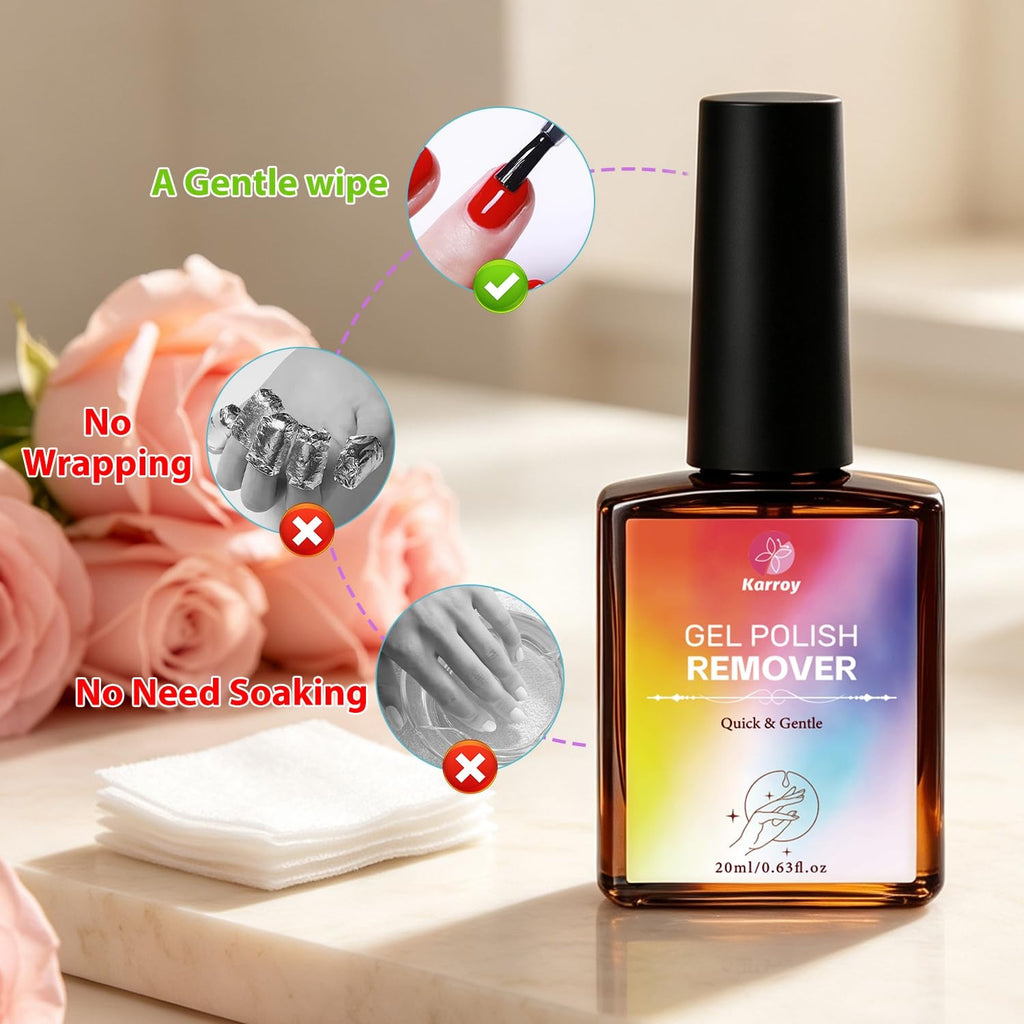 Gel Nail Polish Remover 20ml Pack of 5 - Fast, Safe & Organic Formula