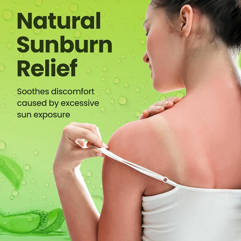 Aloe Vera Gel for Sunburn and Dry Skin - Natural Ingredients 8 Fl Oz