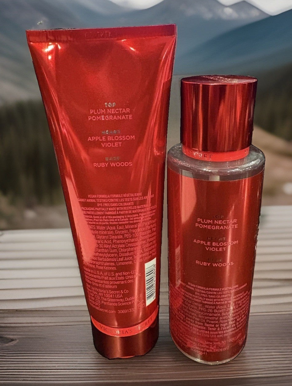 Victoria's Secret Christmas 2026 Body Mist & Lotion Set Ruby Plum Nights