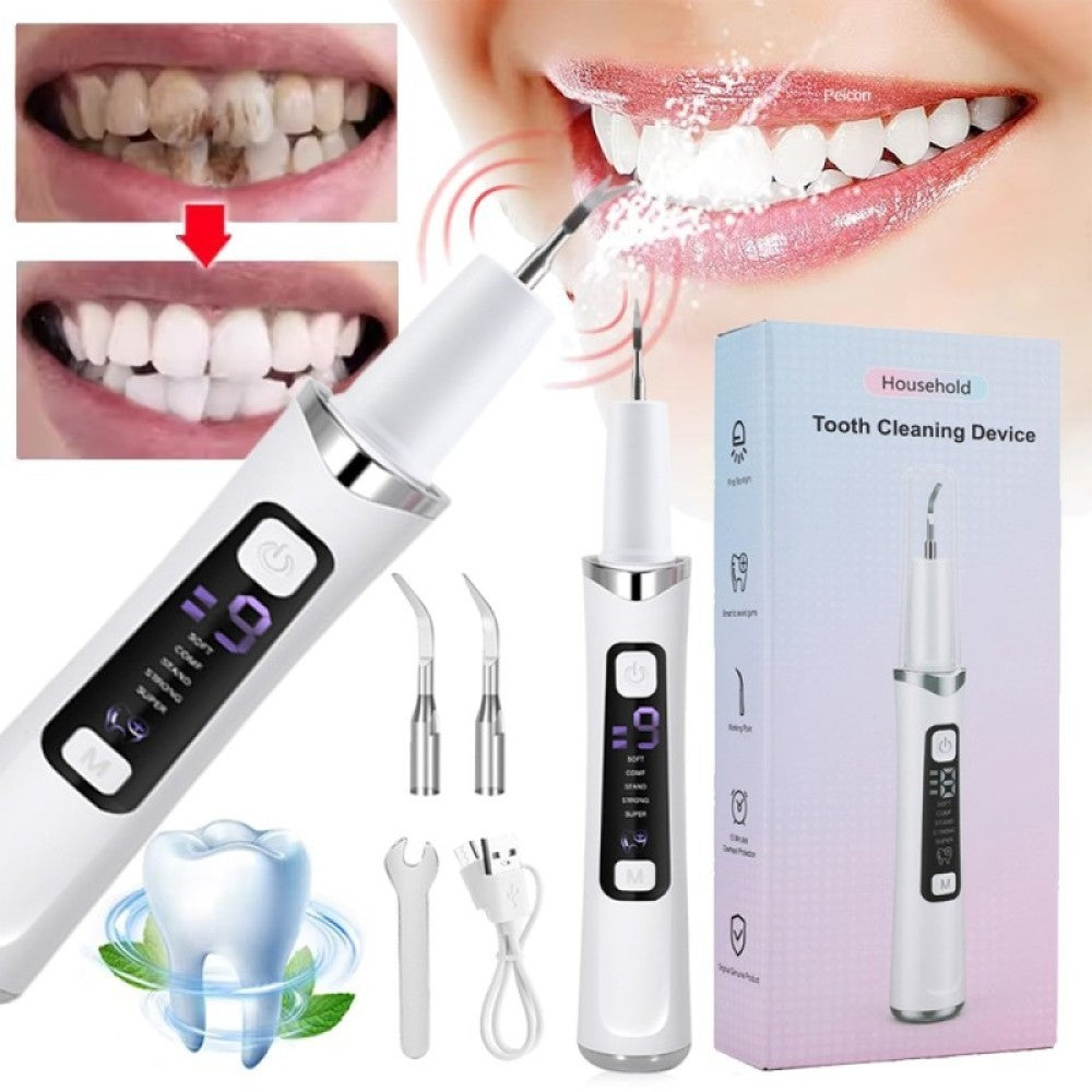 Electric Ultrasonic Dental Scaler Tartar & Plaque Remover with LED Light