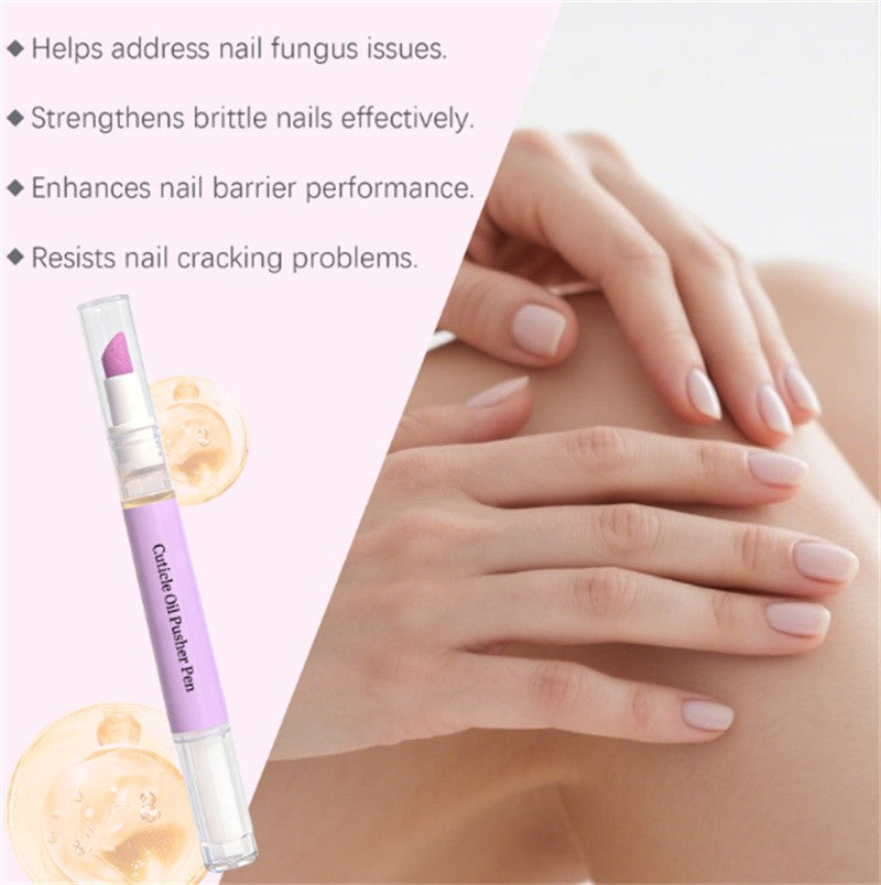 3-in-1 Nail Care Pen with Cuticle Oil & Nail Pushers - Hydrating & Strengthening