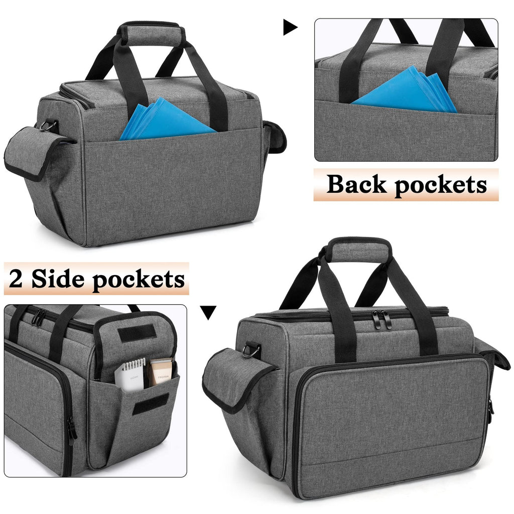 Hairdresser Bag with Adjustable Dividers Travel Barber Case Gray