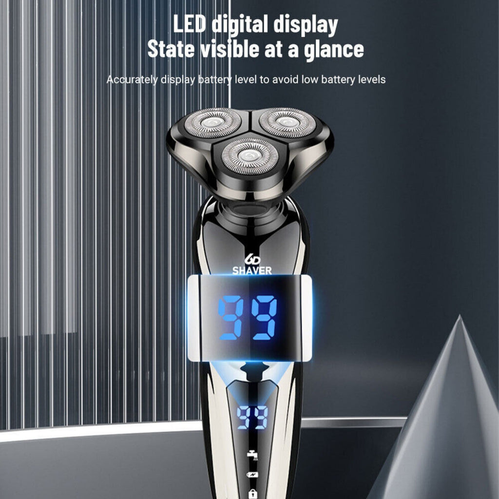 Rechargeable Waterproof Rotary Electric Shaver for Men Wet & Dry Grooming