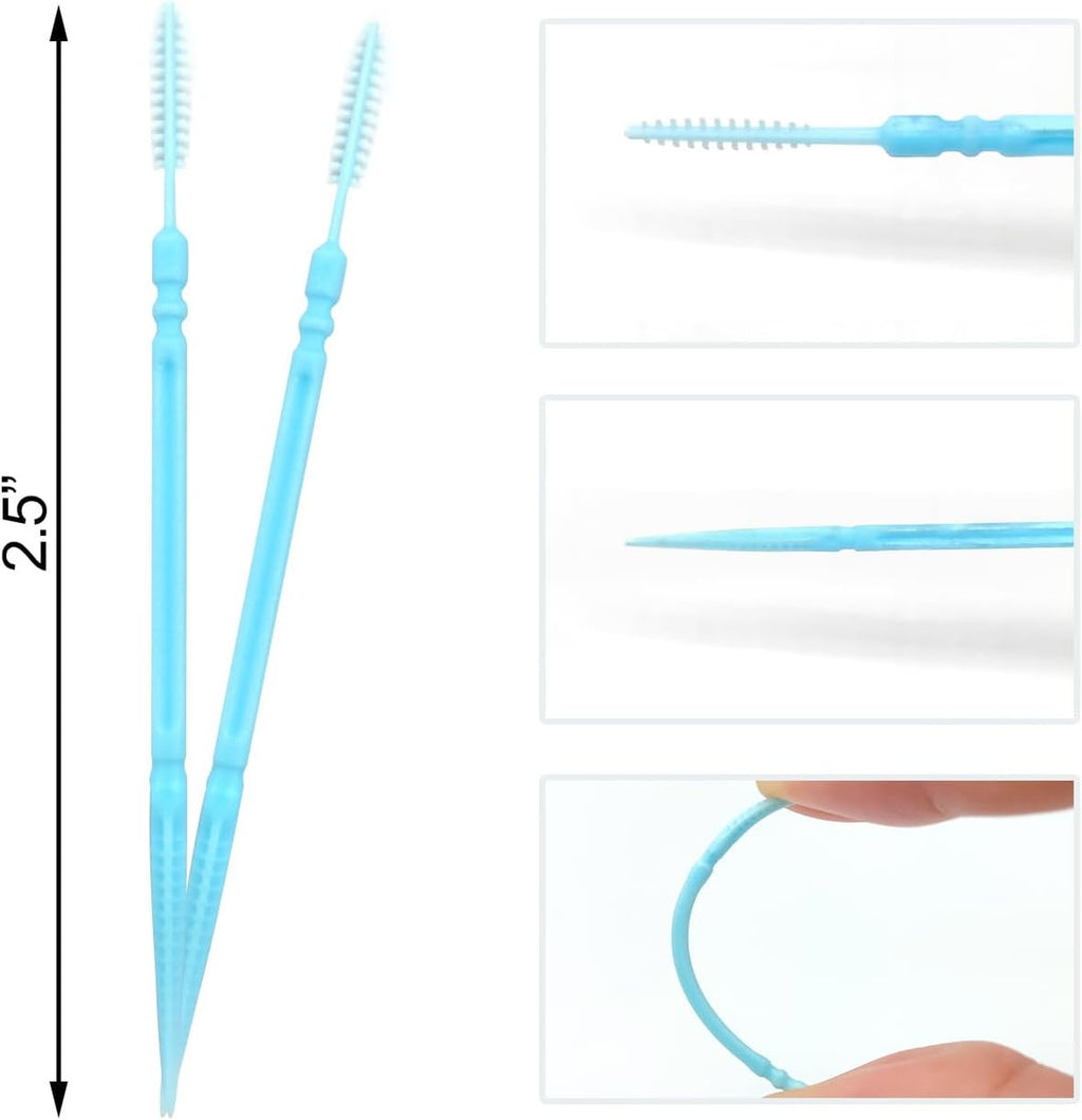 100PCS Plastic Double Head Dental Toothpicks Soft Floss Picks