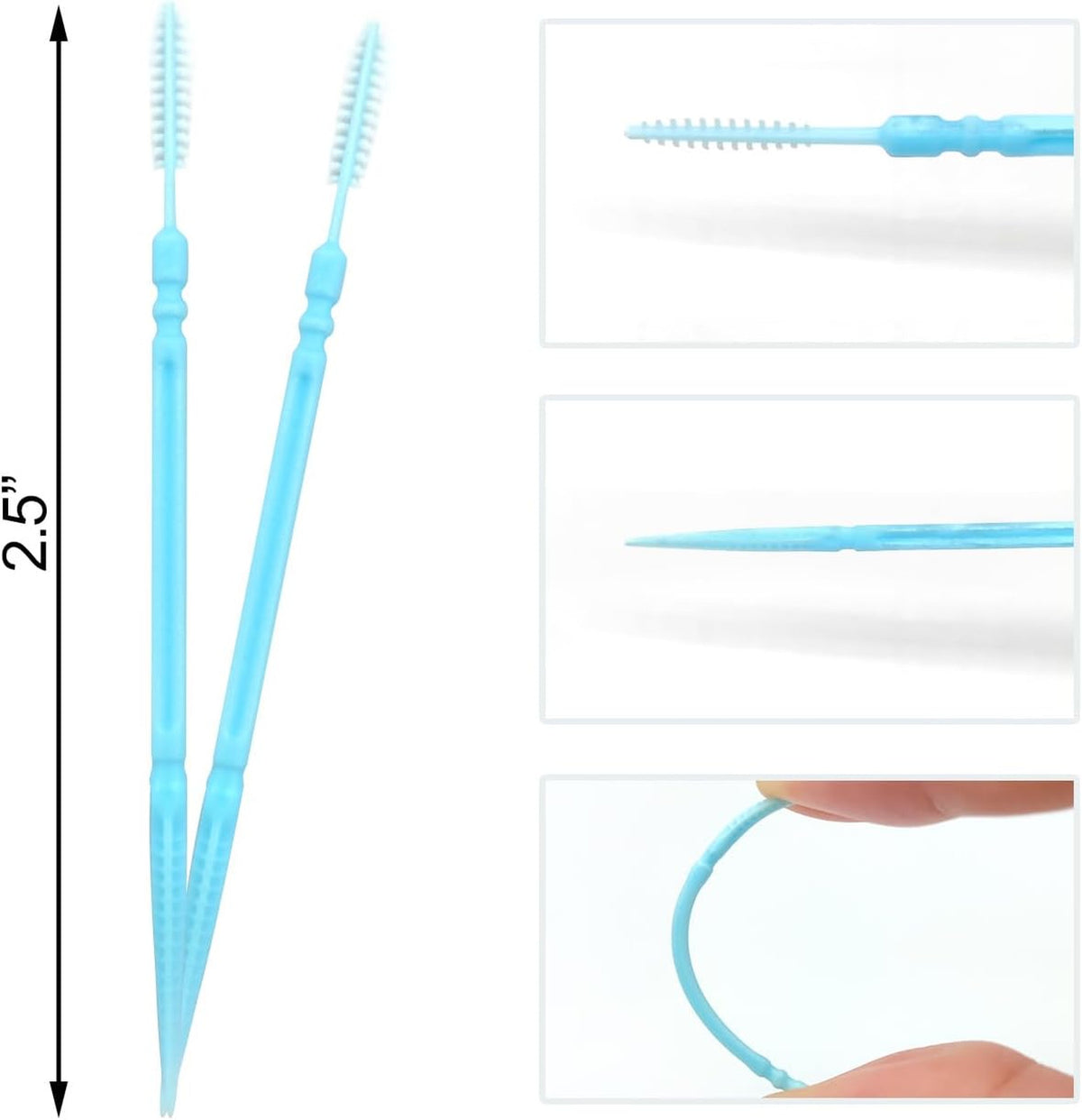 100PCS Plastic Double Head Dental Toothpicks Soft Floss Picks