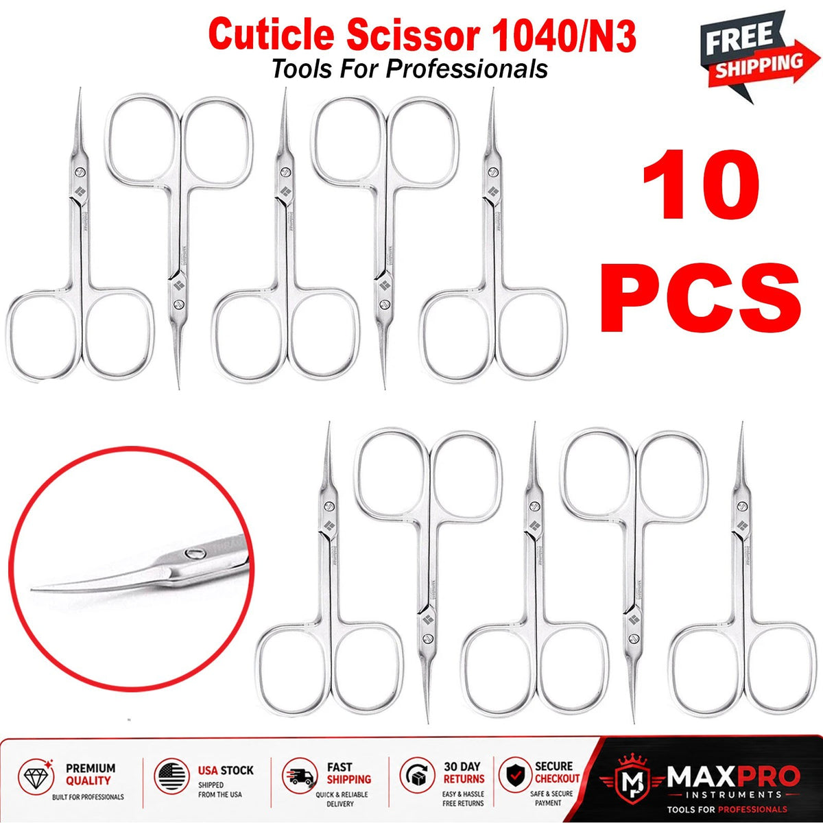 Grooming Scissors for Eyebrows, Nails, Beard & Cuticle Trimming - Multiple Variants