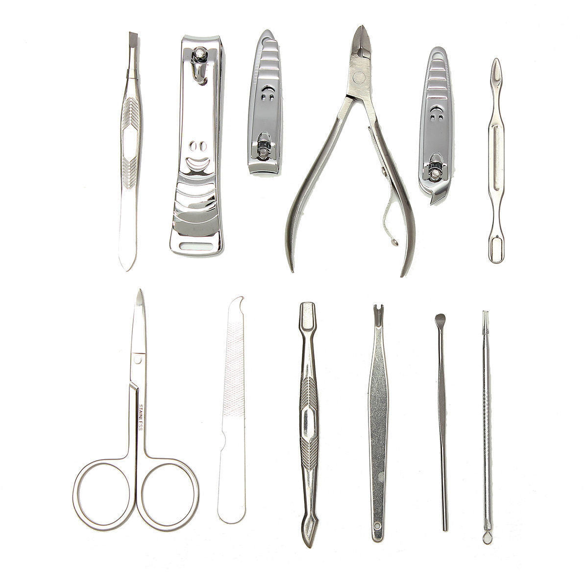 12-Piece Manicure Pedicure Nail Clipper Set with Case and Grooming Tools