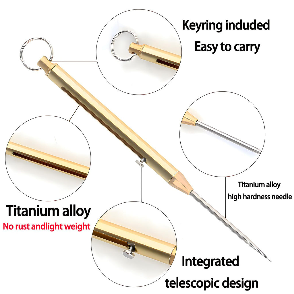 Portable Titanium Toothpick Set - Reusable Pocket Toothpick with Keyring