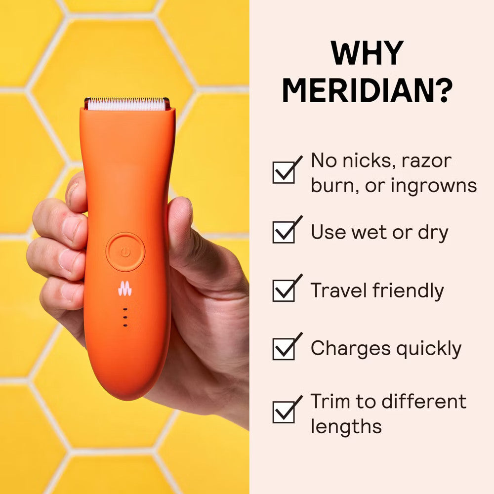 Men's Electric Body Hair Trimmer with Reversible Guards and Waterproof Design