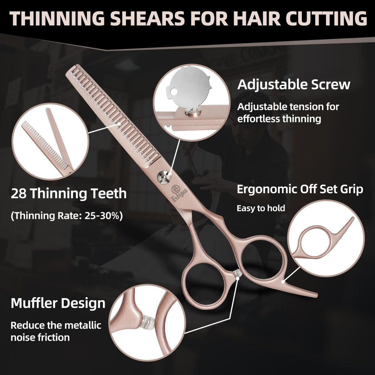Professional Hair Cutting Scissors Thinning Shears Kit for Salon & Home Use