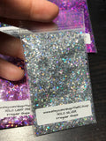 Solvent Resistant Silver Holo Glitter for Nail Art and Crafts 50g