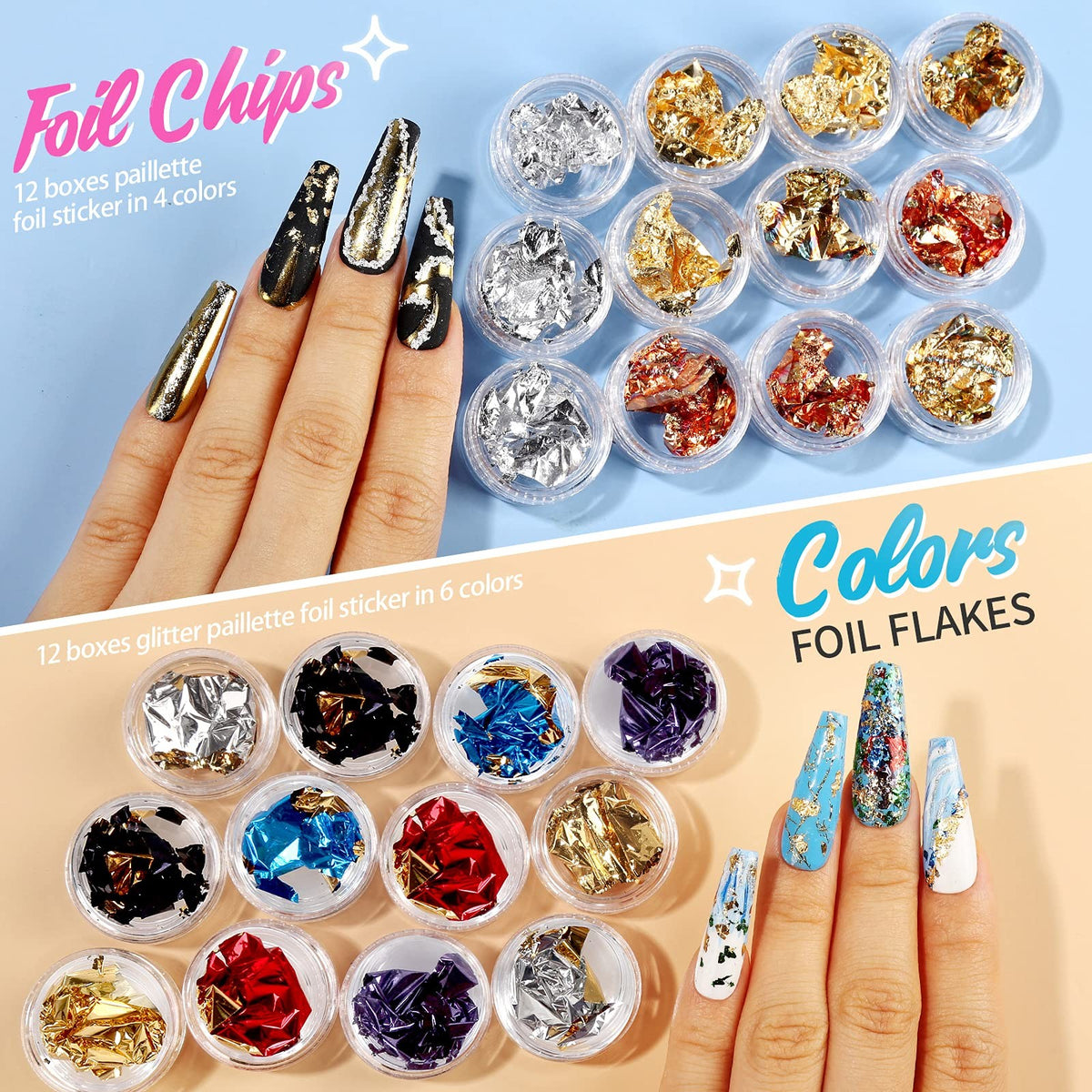 41-Box Nail Rhinestones Gems Kit for Nail Art & Design