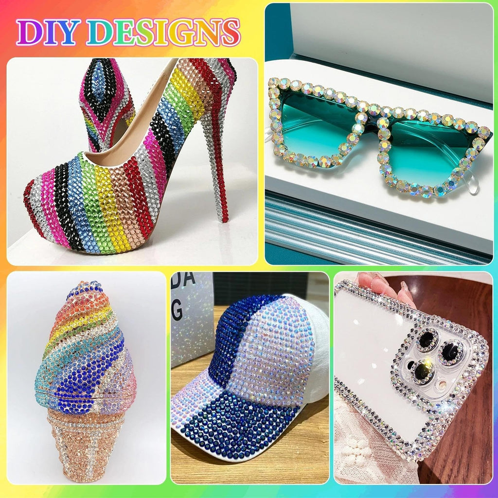 Rhinestones Bedazzling Kit with Tools - 32,000 Color Resin Gems for Crafts and DIY