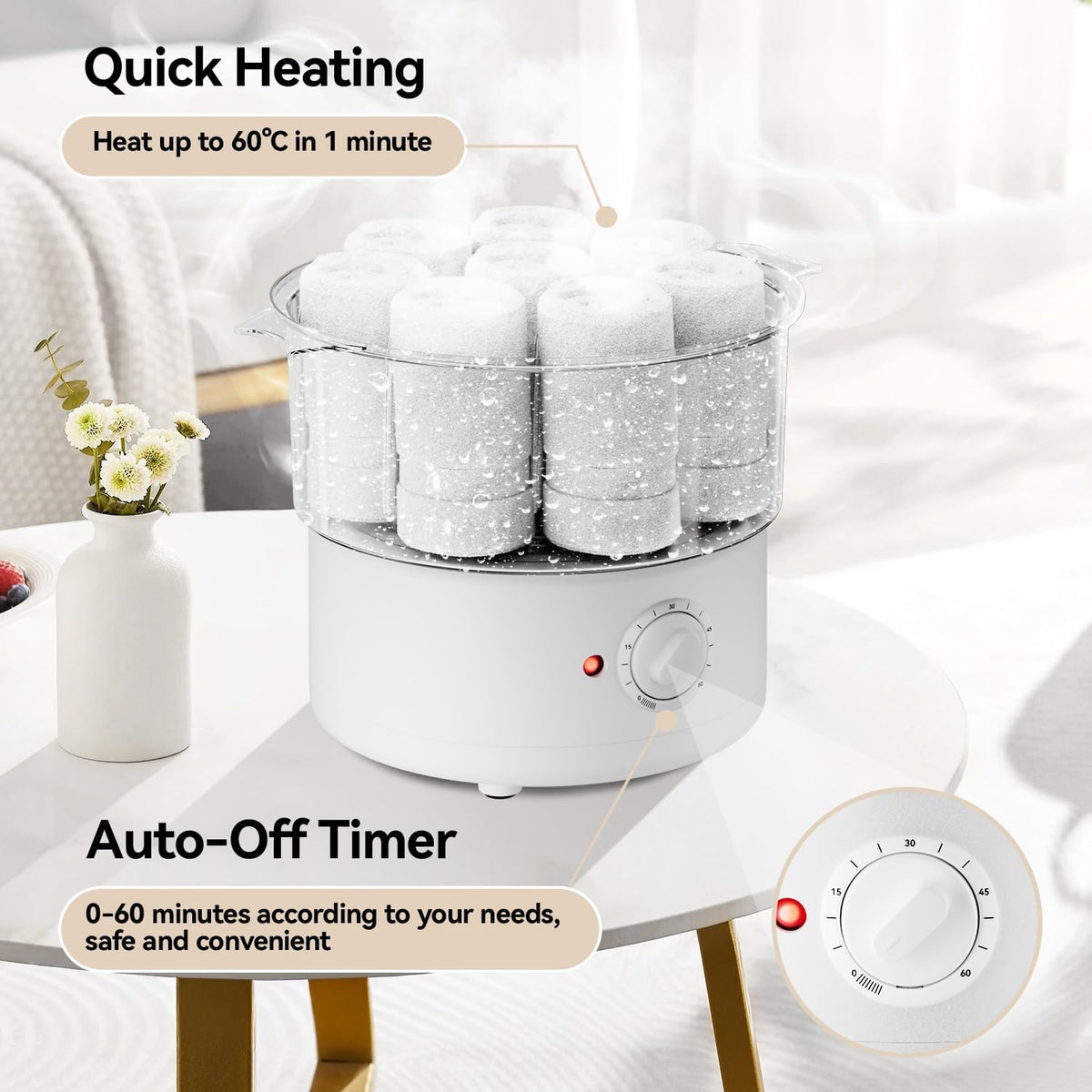 Mini Hot Towel Warmer with 1-Minute Steam and 60°C Heat, Small White