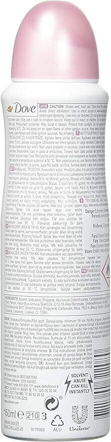 Dove Deodorant Spray 150ml Pack of 6 - Long-Lasting Odor & Sweat Protection