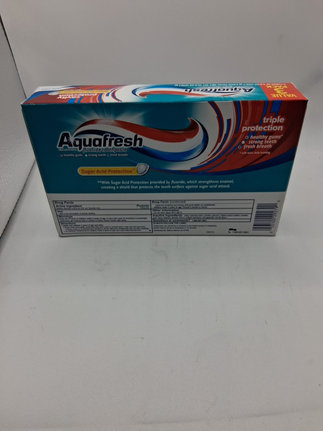 Aqua Fresh Cool Mint Fluoride Toothpaste - Cavity Protection, 6 Tubes