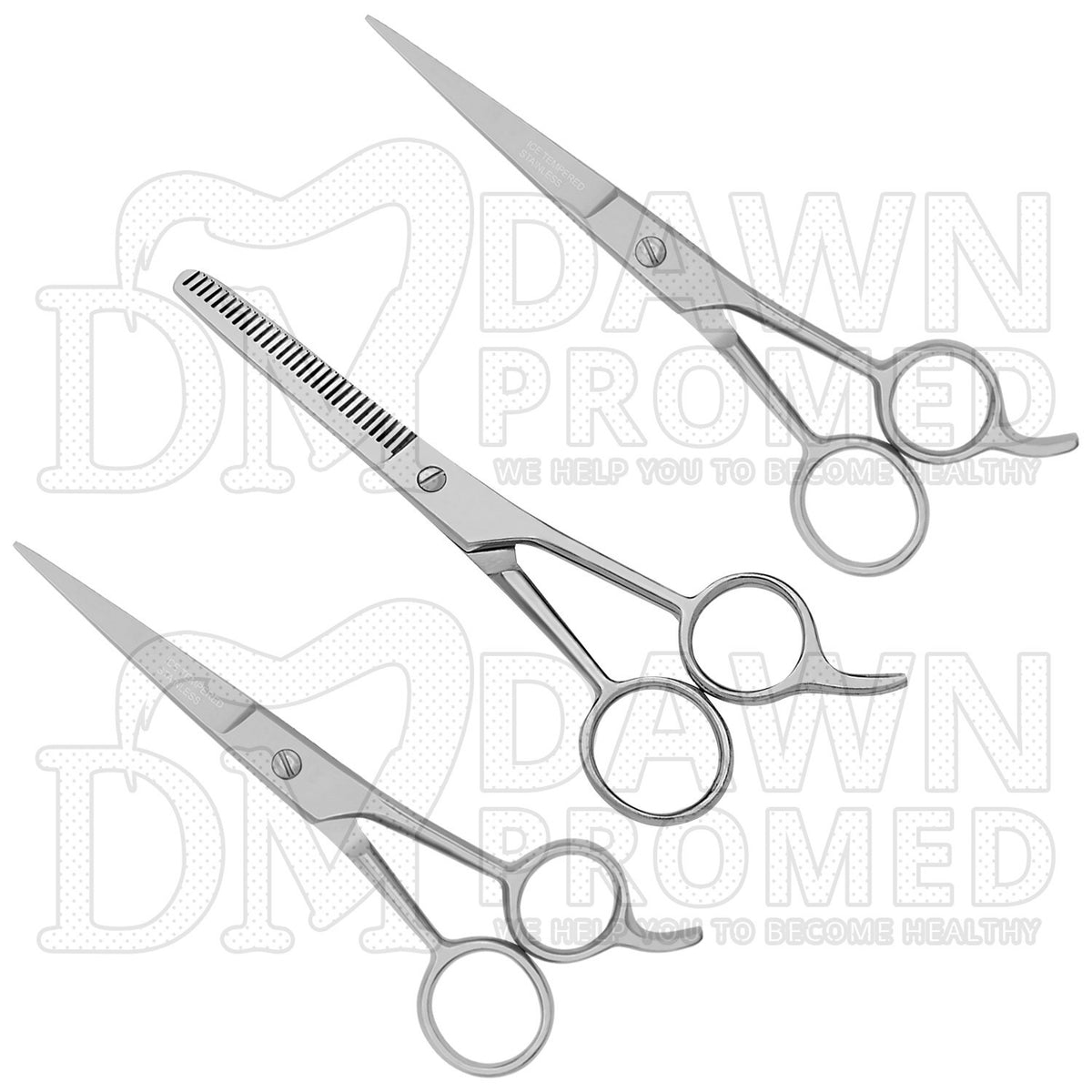 Professional Hair Cutting Scissors Set 3 Pcs - Thinning & Grooming Shears 5.5 & 6.5 Inches