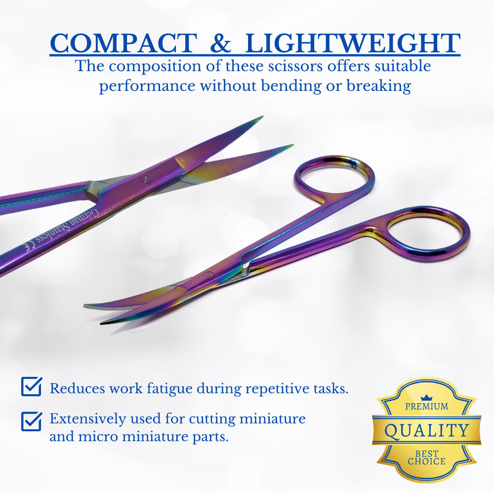 Stainless Steel Curved Hair Cutting Shears 4.5" Salon Grooming Scissors