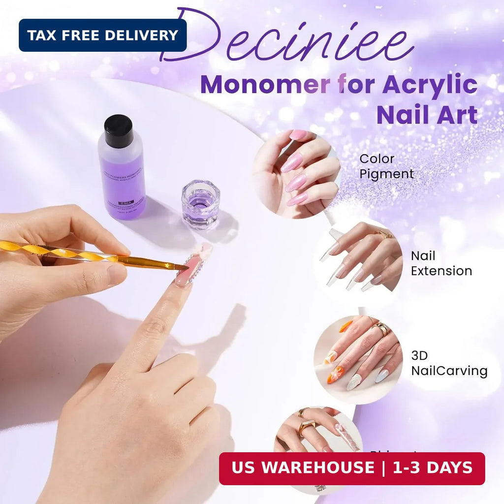 Beginner Nail Art Kit with Acrylic, Glitter Powder & Tools