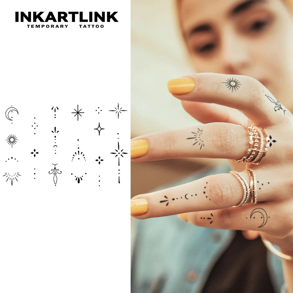 Semi Permanent Waterproof Henna Finger Tattoo Sticker – 15 Days Wear
