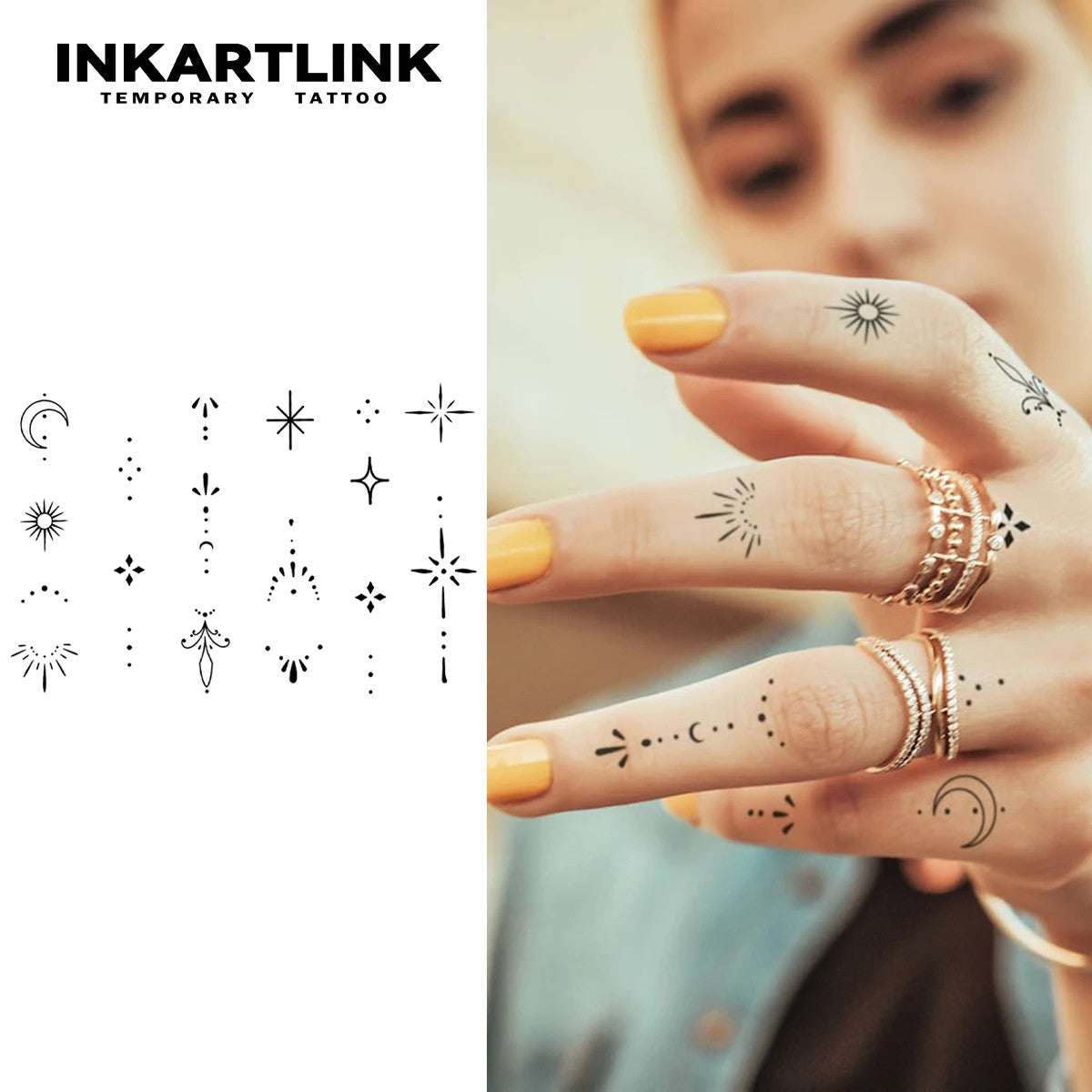 Semi Permanent Waterproof Henna Finger Tattoo Sticker – 15 Days Wear