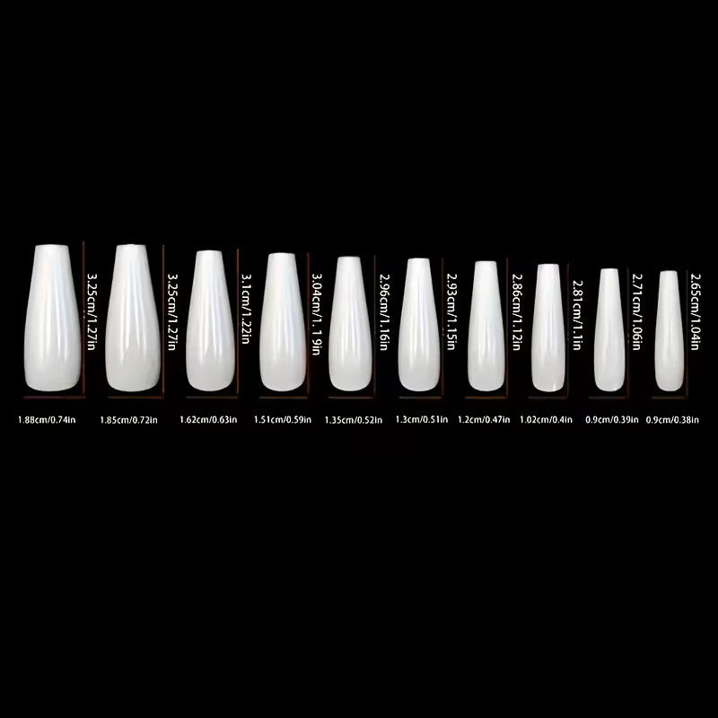 216Pcs Press-On Nails Kit with 9 Designs Long Fake Nails and Glue Tabs