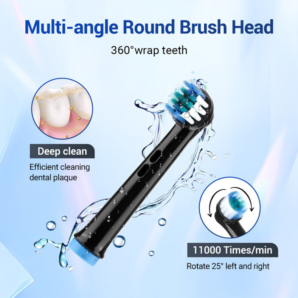 Rechargeable Electric Toothbrush with 4 Replacement Heads & 5 Modes