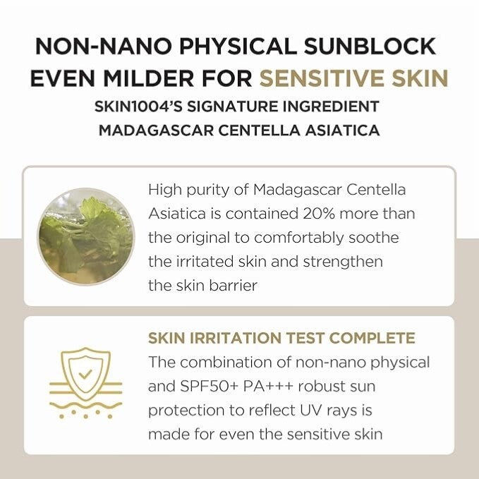 SPF50+ PA++++ Suncream with Centella for Sensitive Skin 50ml