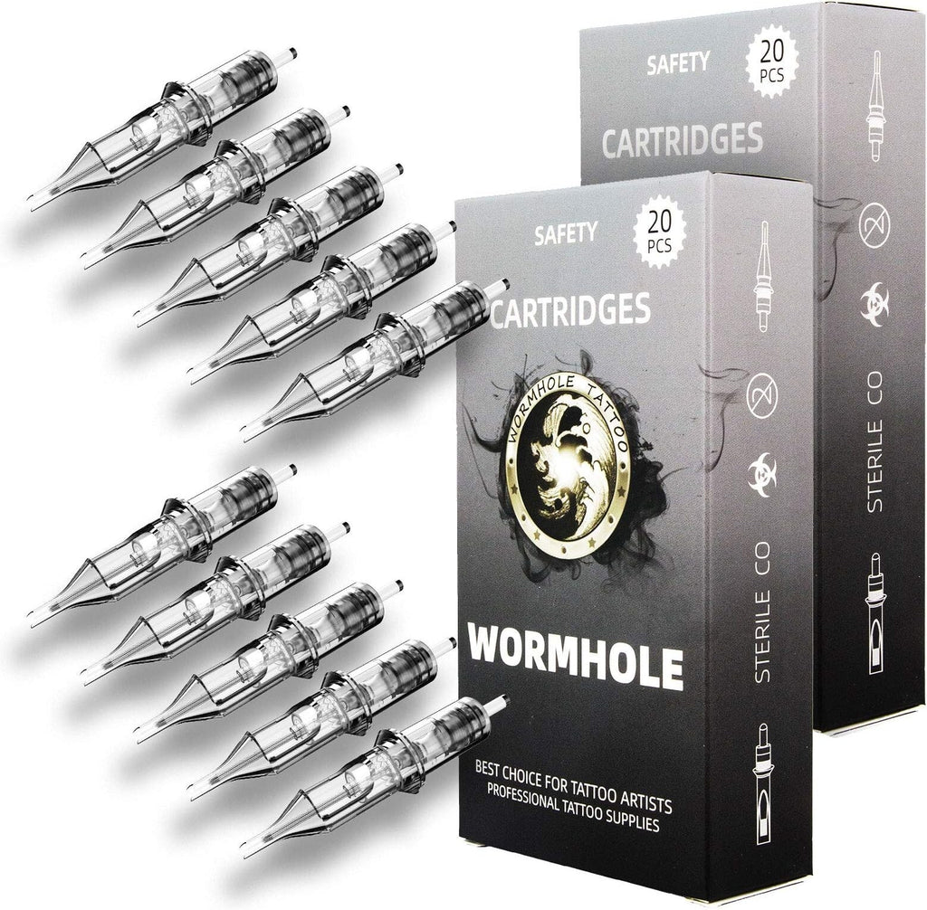 Wormhole Disposable Tattoo Needle Cartridges 50Pcs Assorted Set