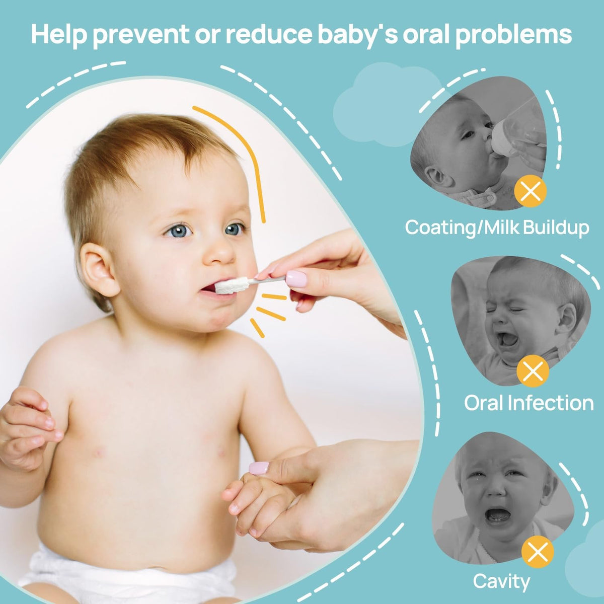 Disposable Baby Tongue Cleaners 40 Pack Soft Infant Oral Hygiene Tool