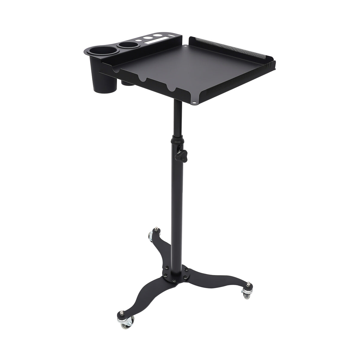 Mobile Salon Hairdressing Cart with 2 Bowls & Rolling Service Tray, Stainless Steel