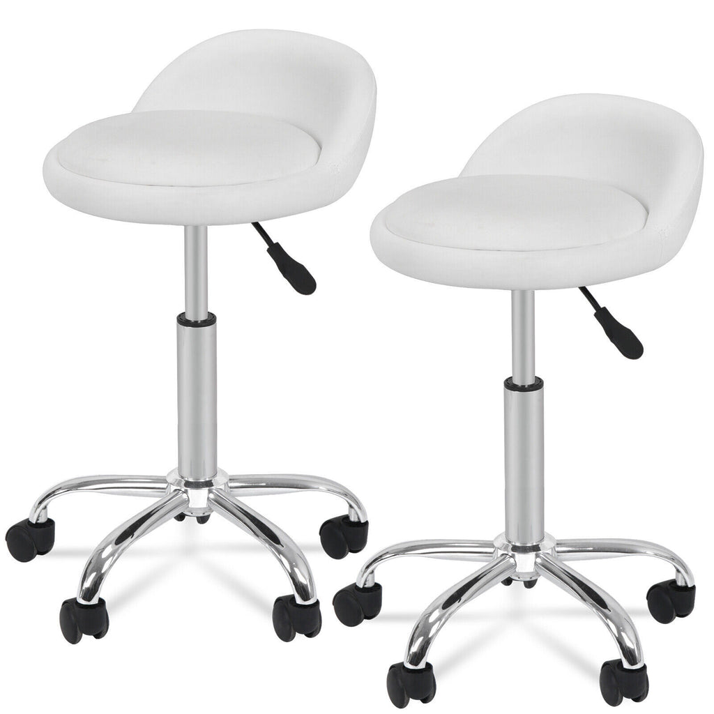 Adjustable PU Leather Salon & Tattoo Stool with Swivel & Casters