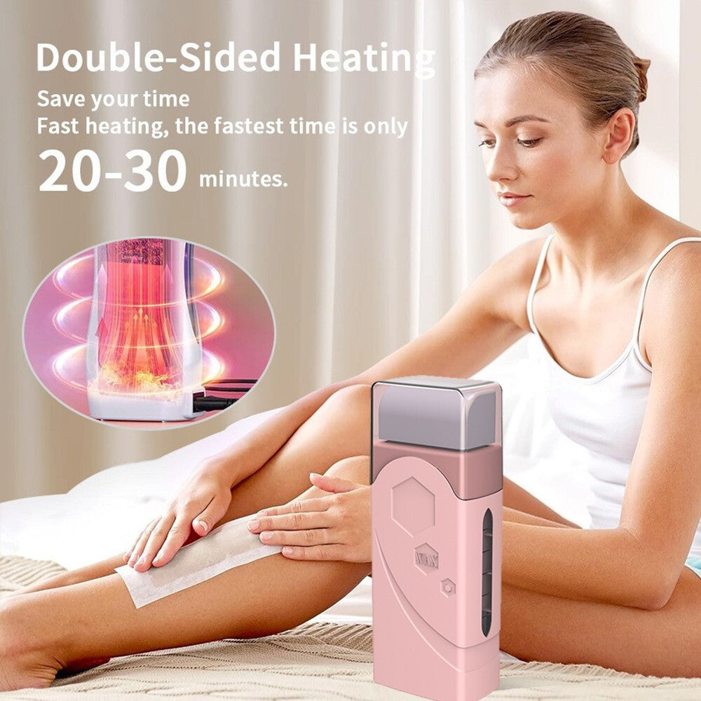 Home Waxing Kit with Wax Warmer & Refill Rolls - Hair Removal for Face & Body