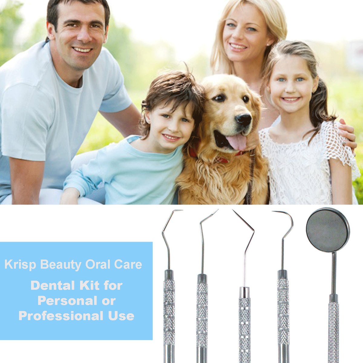 Dental Tooth Cleaning Kit with Scraper Picks for Plaque & Tartar Removal